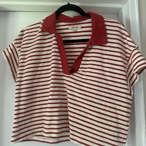 Madewell - Striped Cropped Collared Shirt